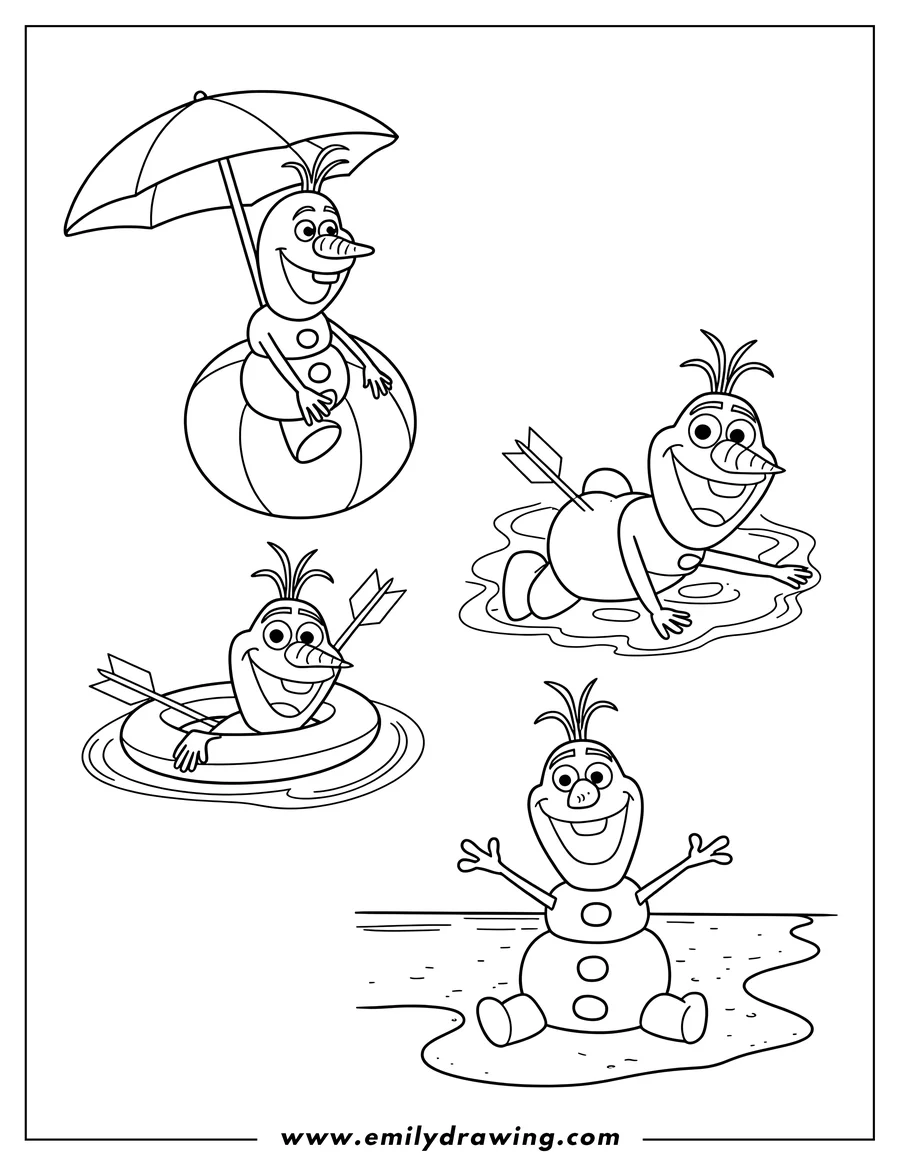 Free to print drawing of snowman