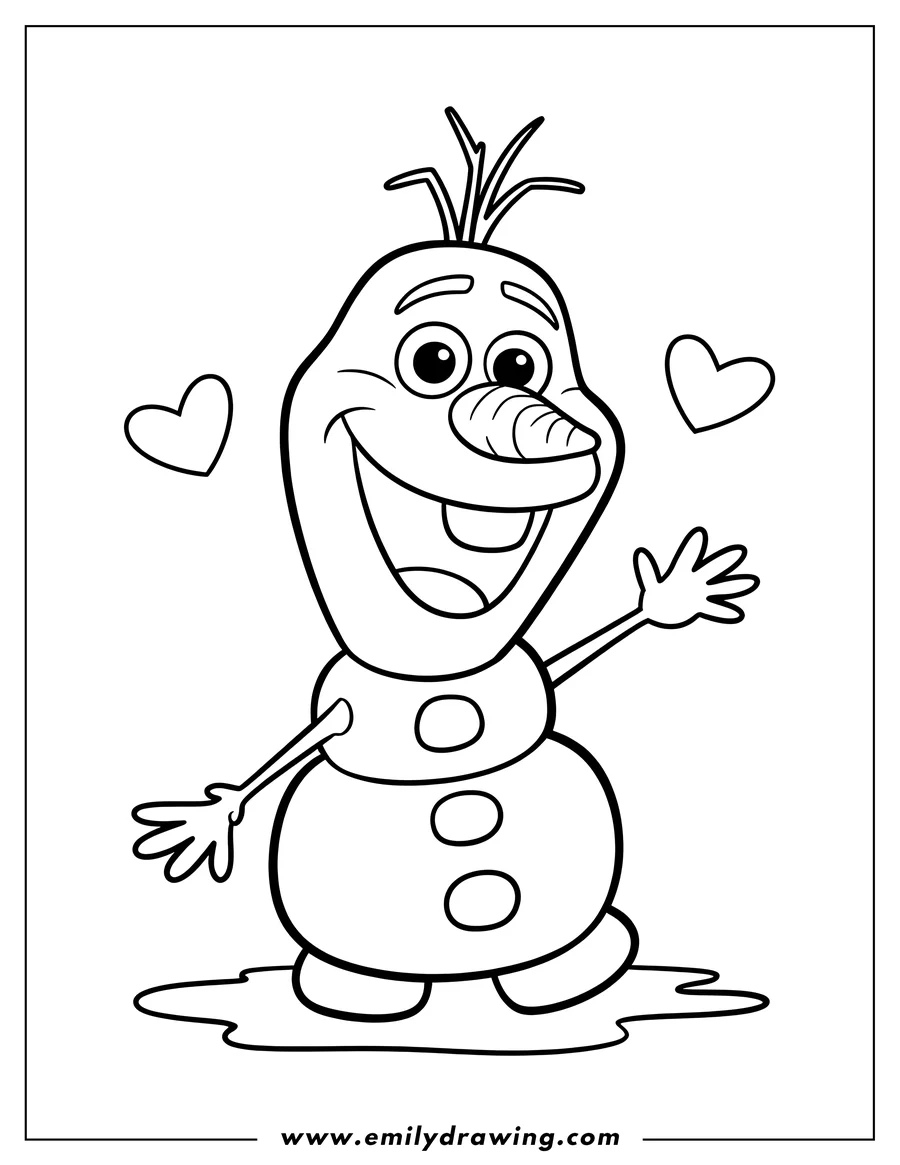 High quality printable snowman for coloring