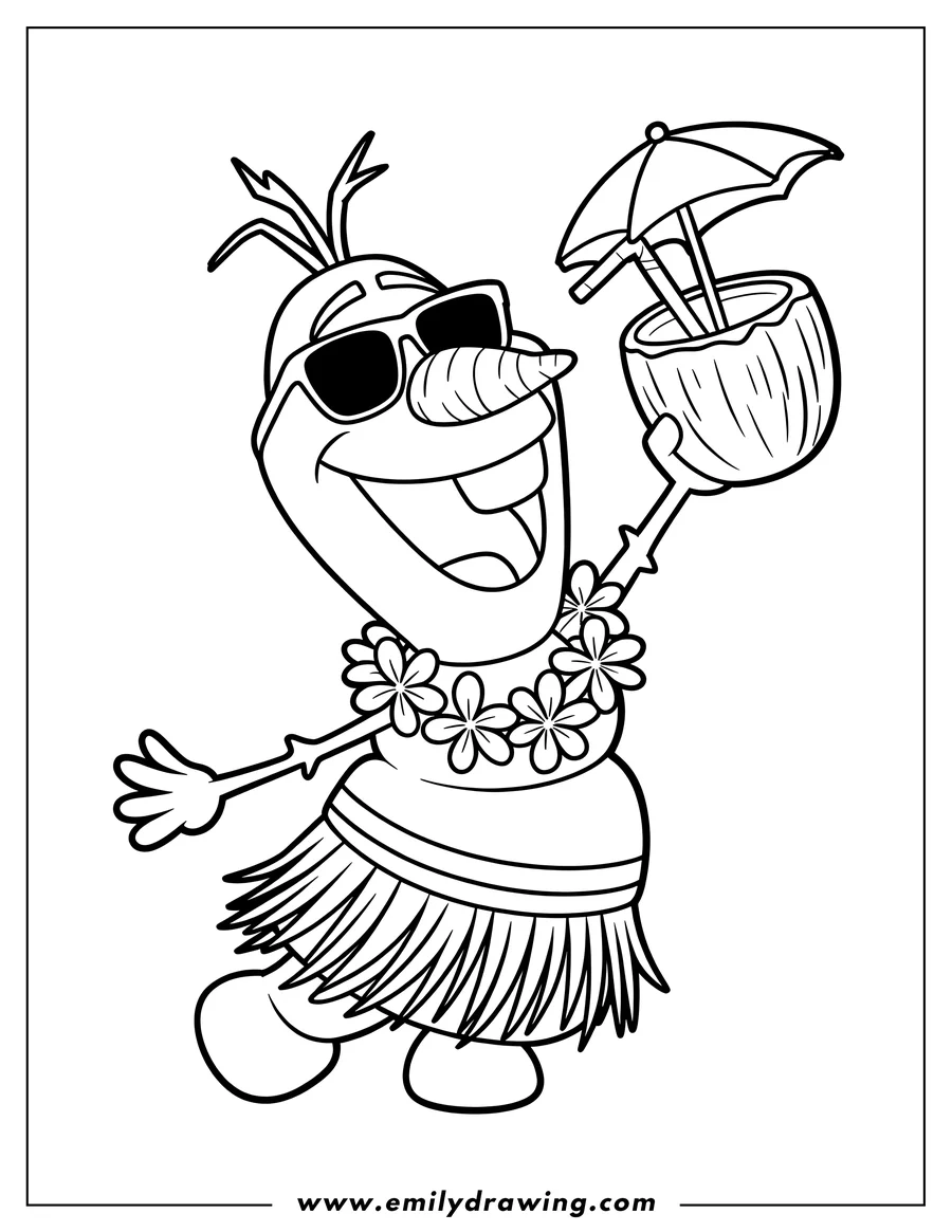 Outline drawing of snowman