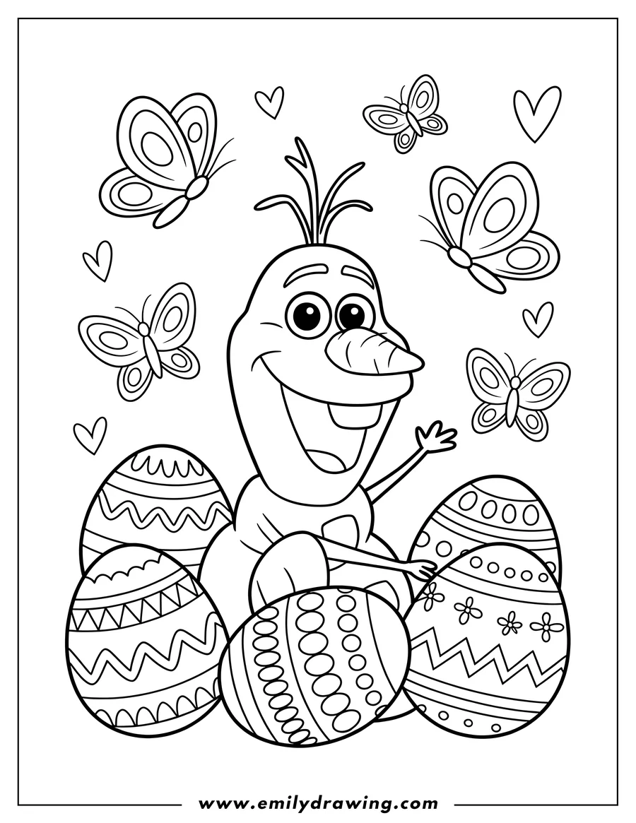 Clean line drawing: snowman