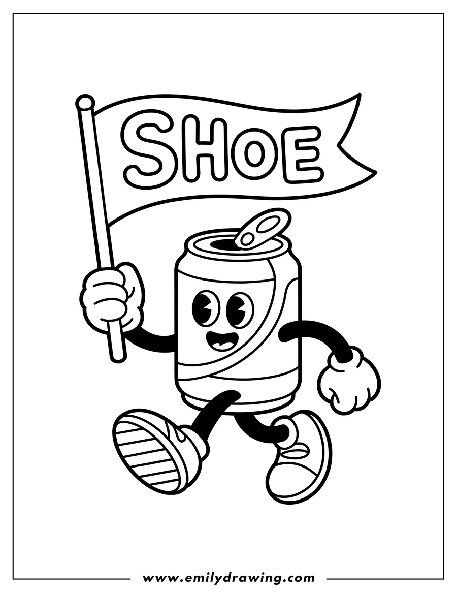 High quality printable soda Can Character for coloring