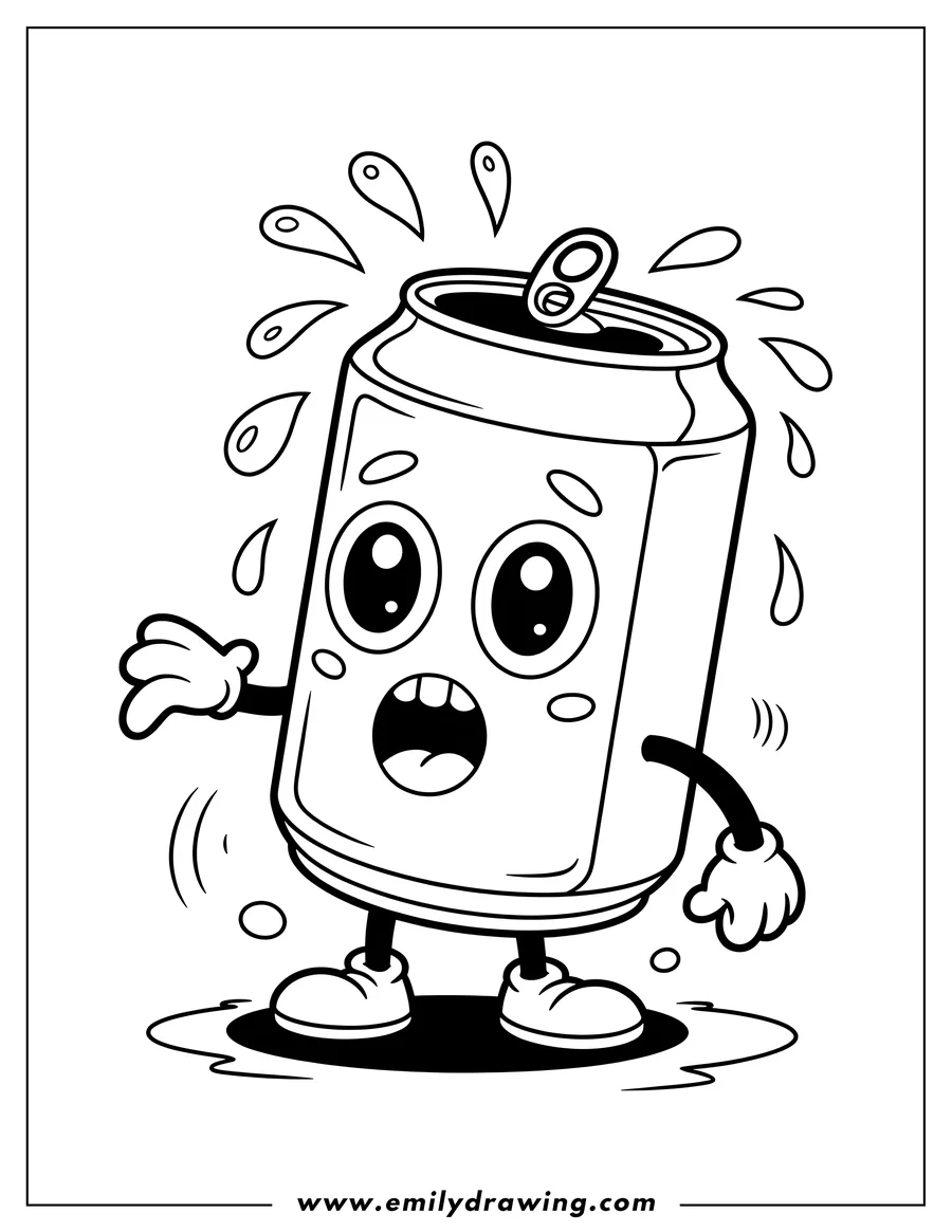 Clean line drawing: soda Can