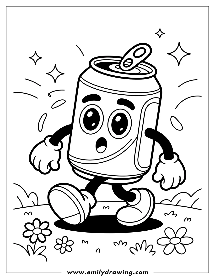 Simple sketch of soda Can to color