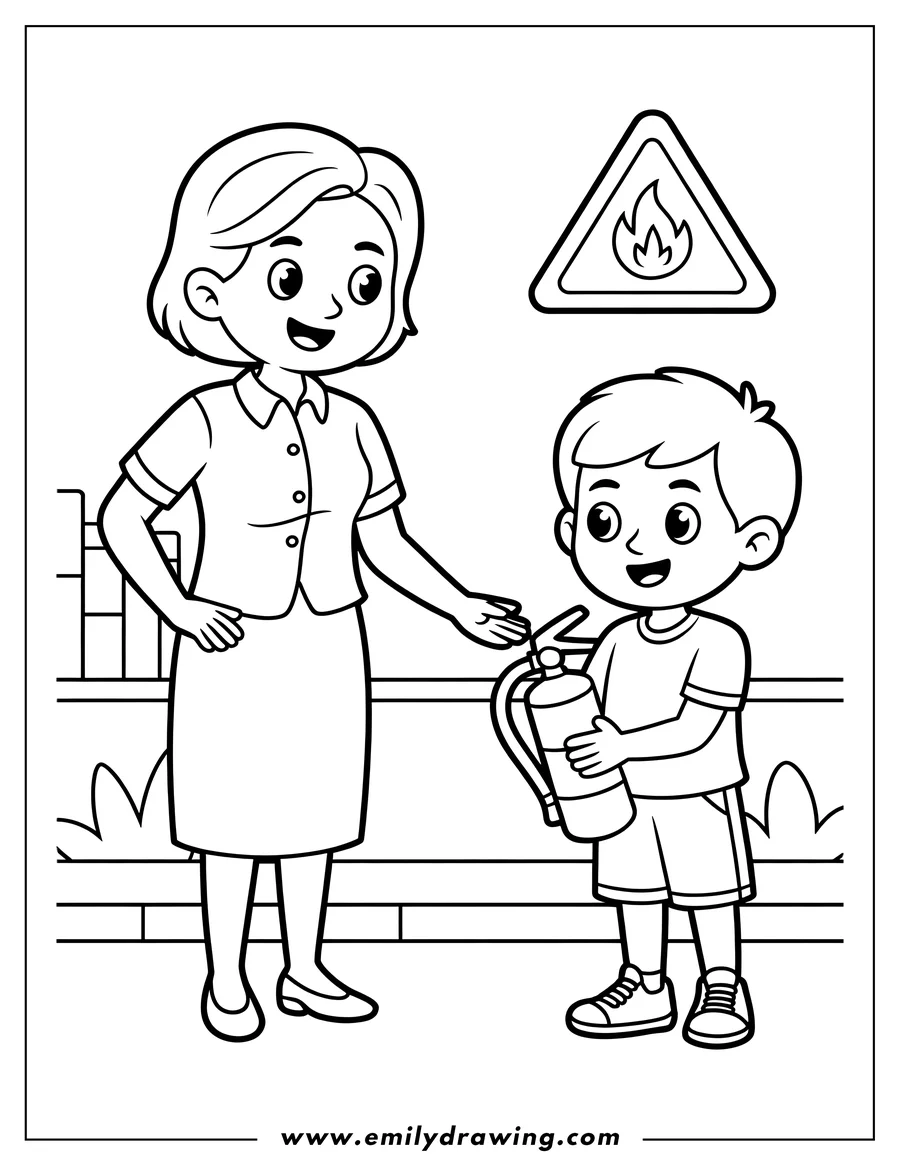 Simple sketch of teacher to color