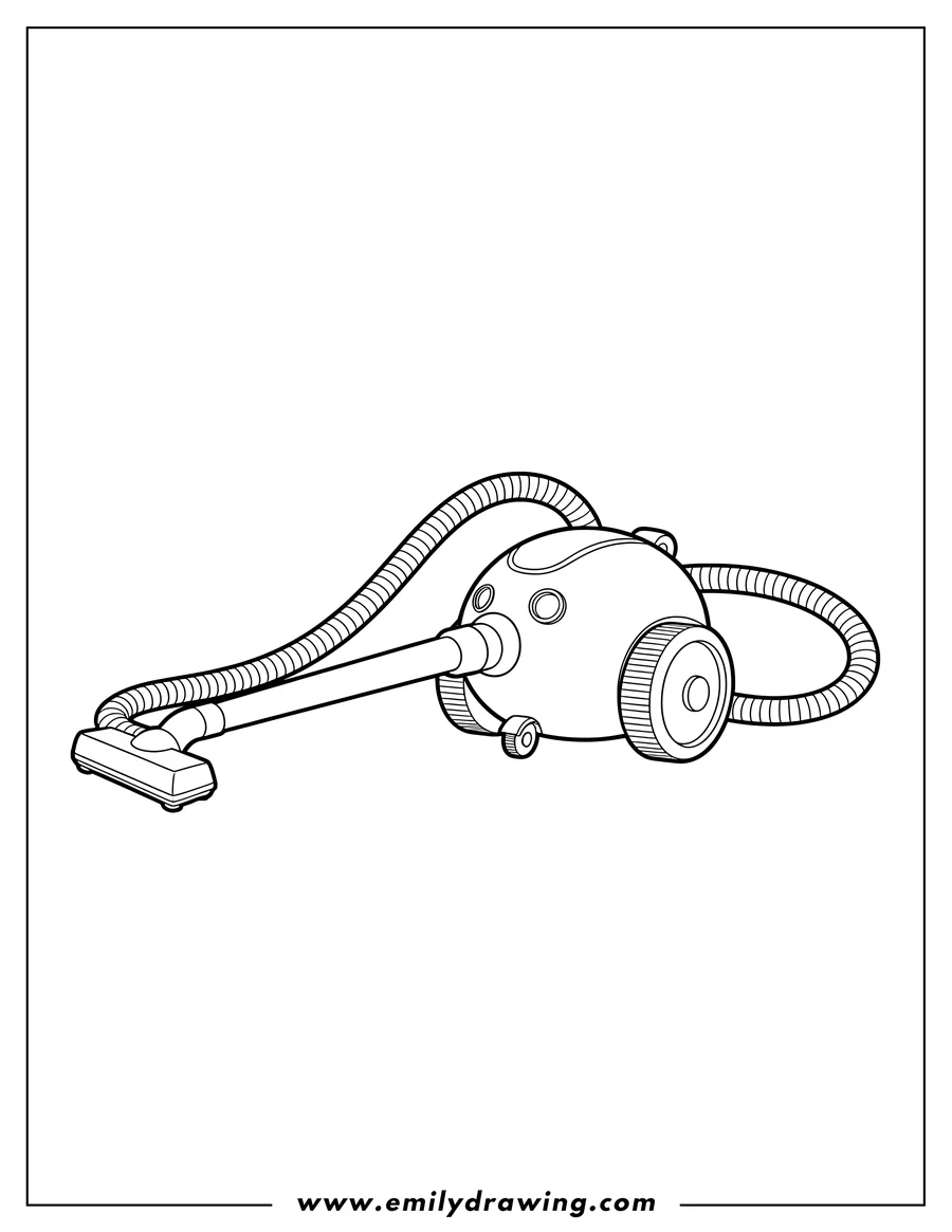 Free printable coloring sheet of teletubbies Noo Noo Vacuum Cleaner with extended hose