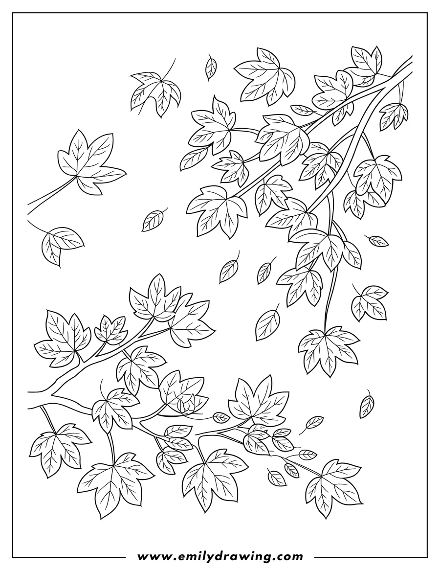 Printable coloring page of tree Branches