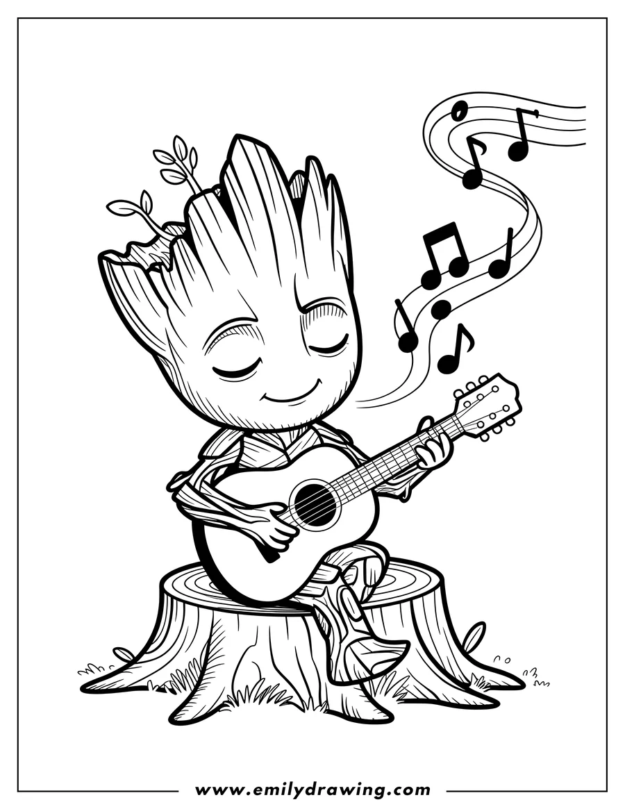 Printable coloring page of tree Creature