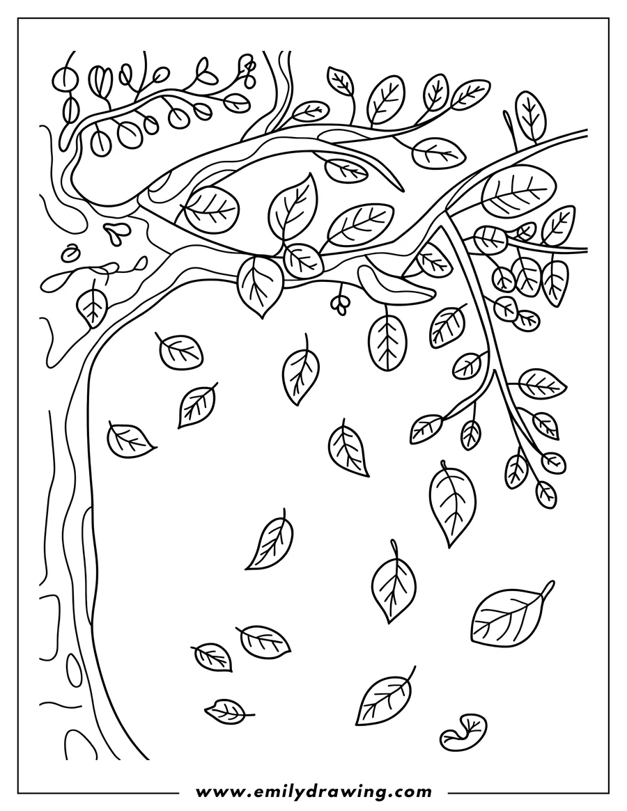 High quality printable tree for coloring