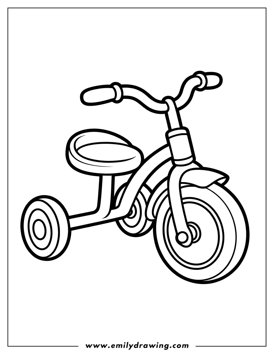 Coloring page for kids: tricycle