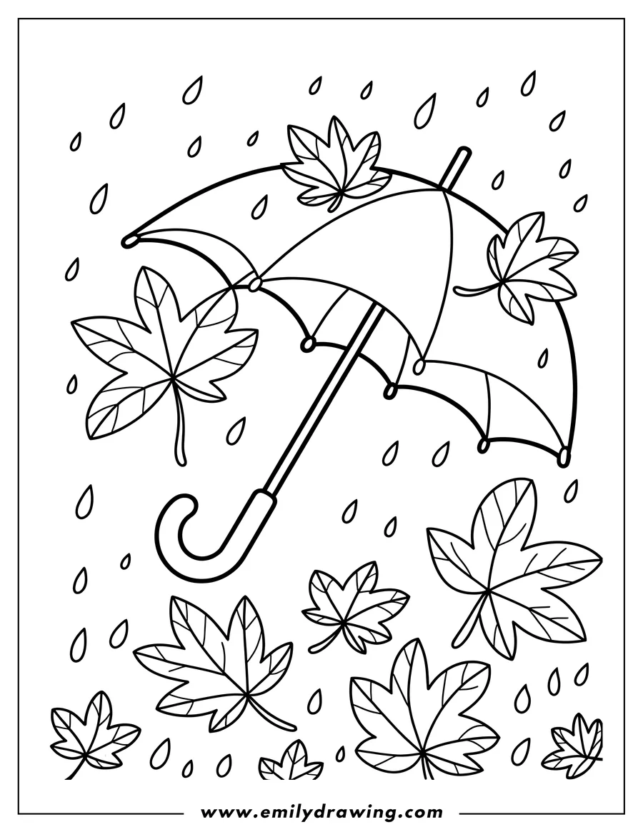 Printable line art of umbrella