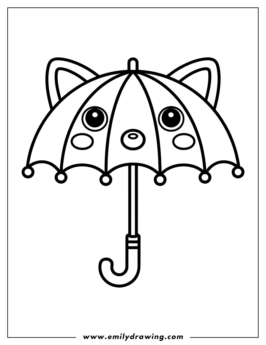 Clean line drawing: umbrella