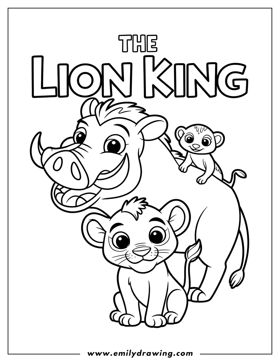 High quality printable warthog for coloring