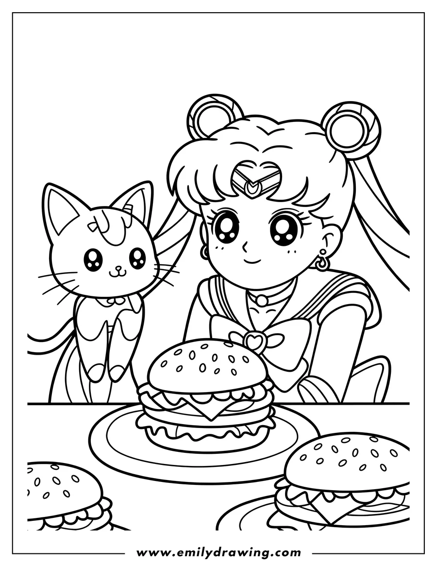 Coloring page for kids: woman