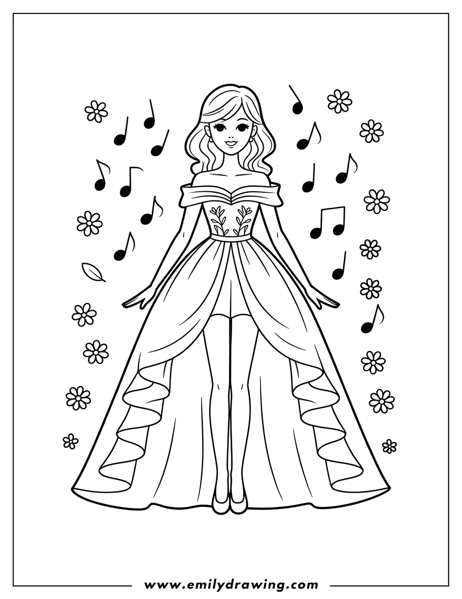 Linear illustration of woman