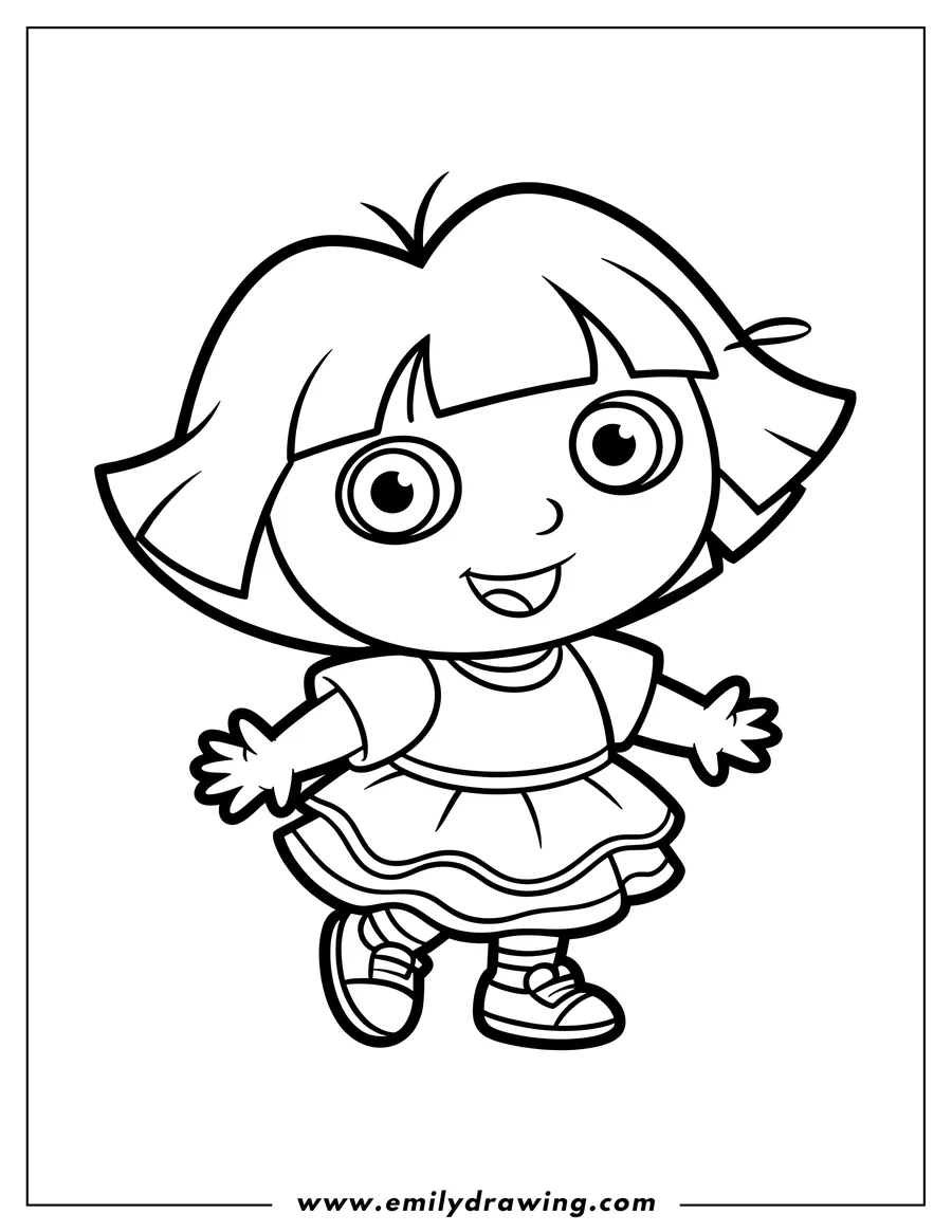 Clean line drawing: young Girl