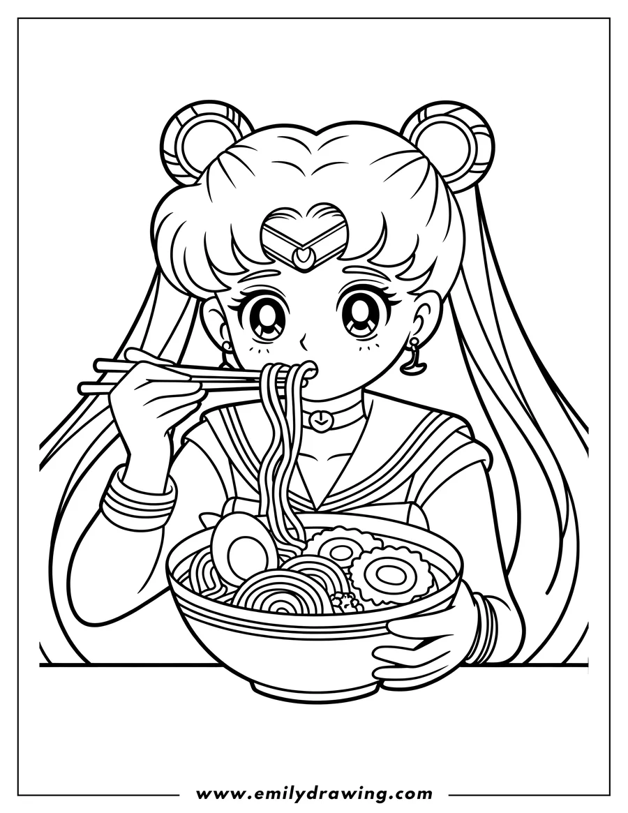 Full page coloring image of young Woman