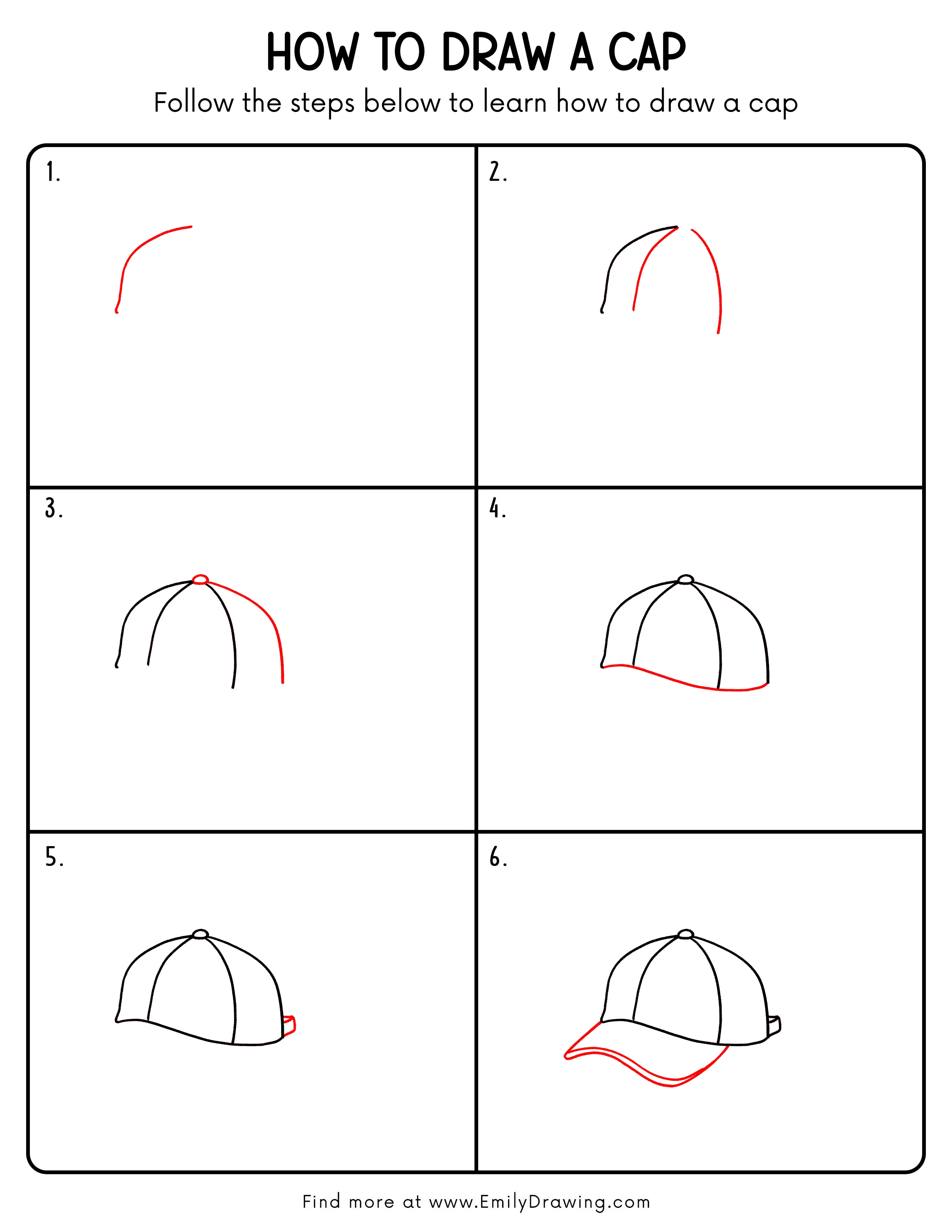 Printable Cap Drawing Guide