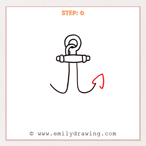 how to draw an anchor - Step 6