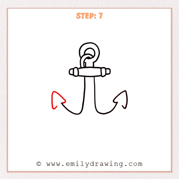 how to draw an anchor - Step 7