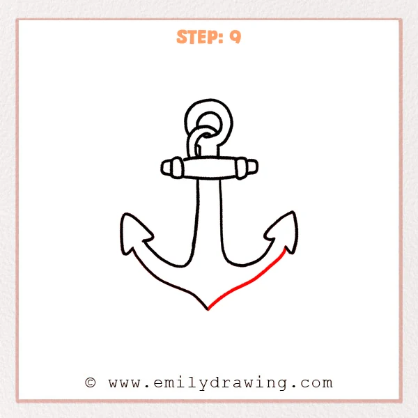 how to draw an anchor - Step 9