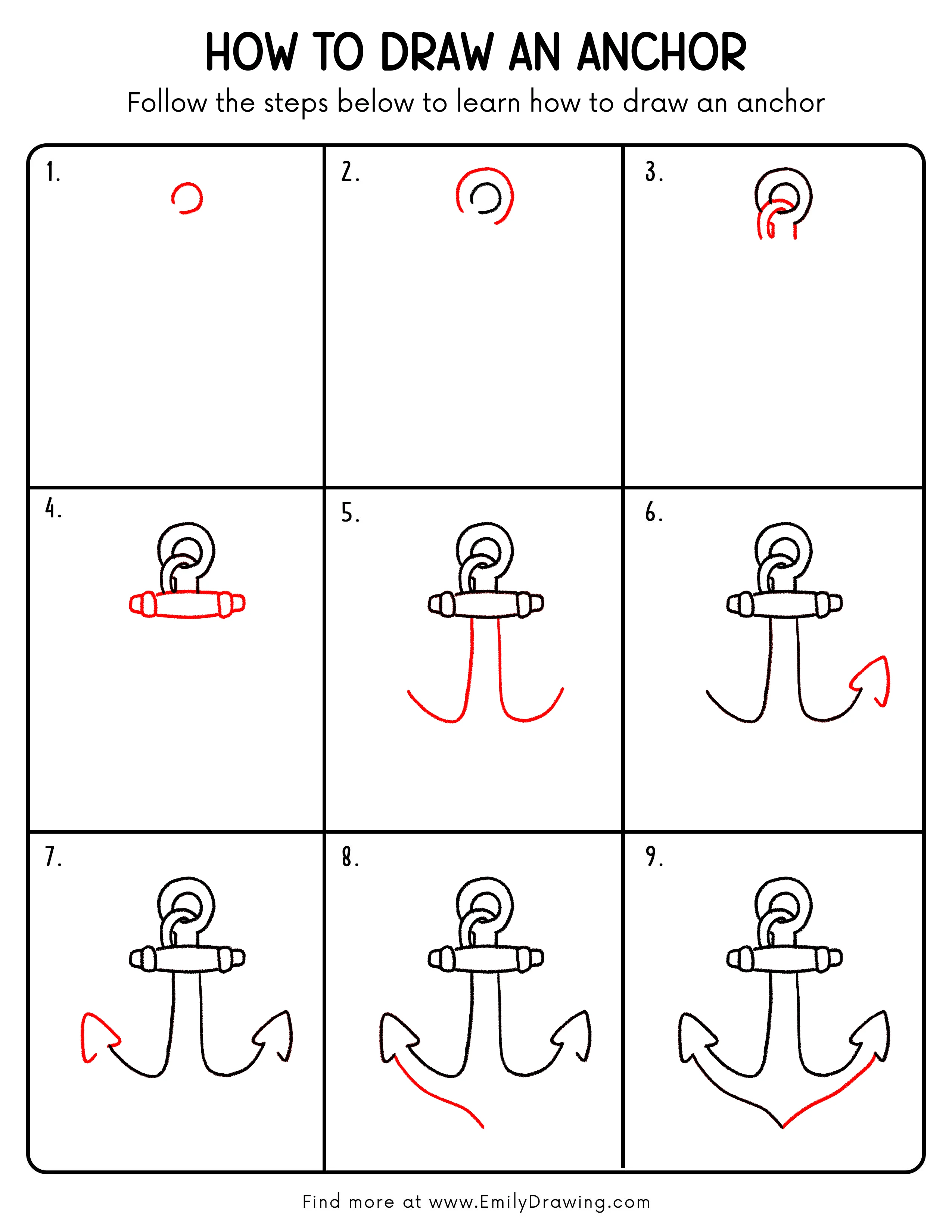 Printable Anchor Drawing Guide