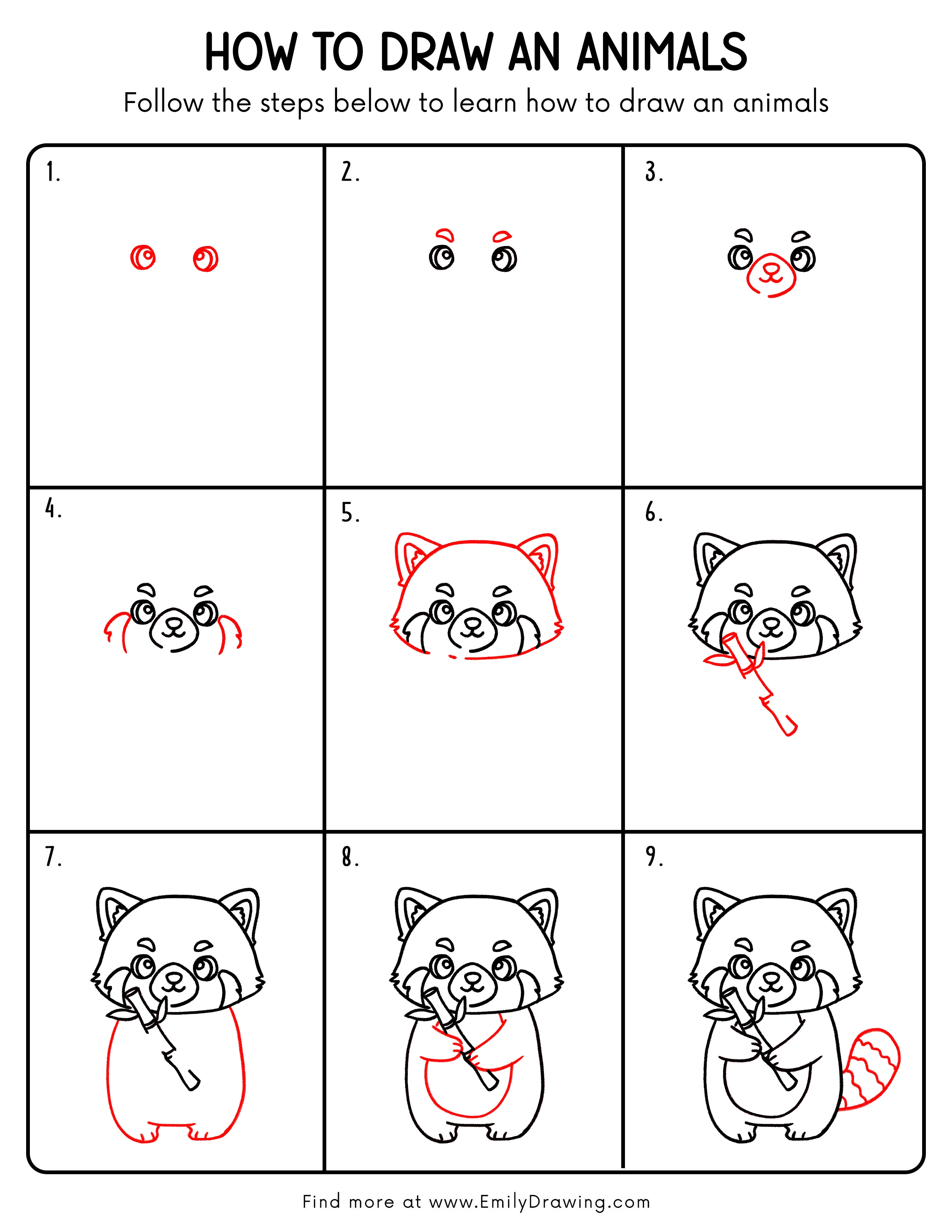 Printable Animals Drawing Guide