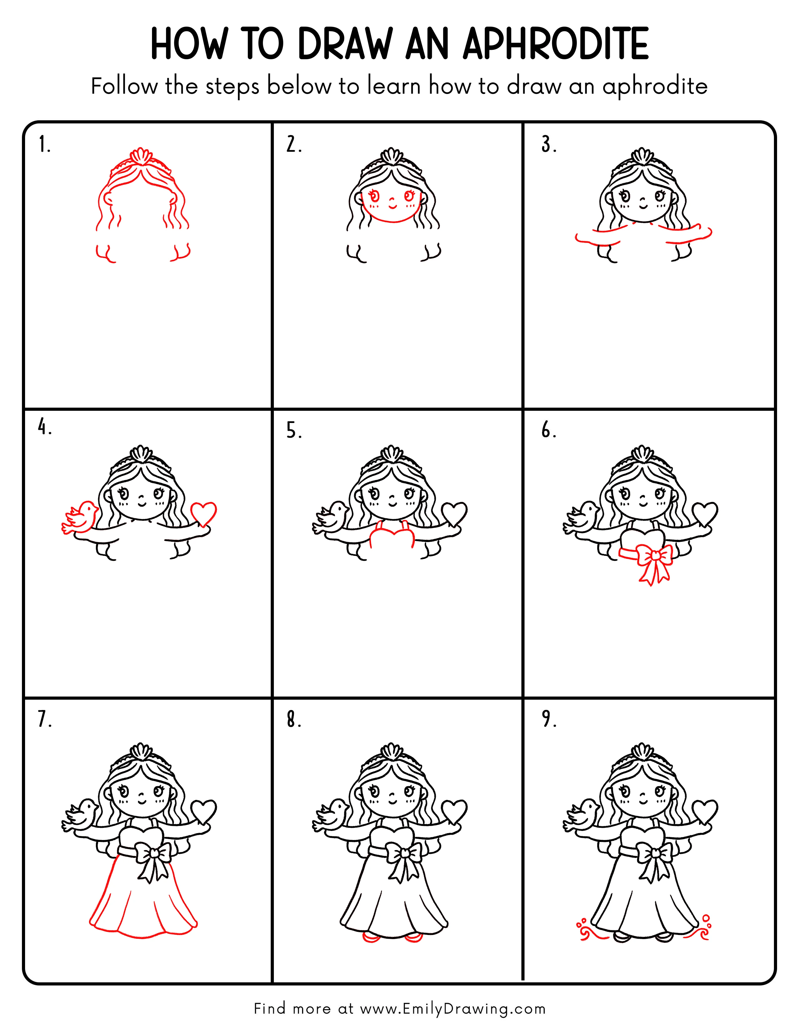 Printable Aphrodite Drawing Guide
