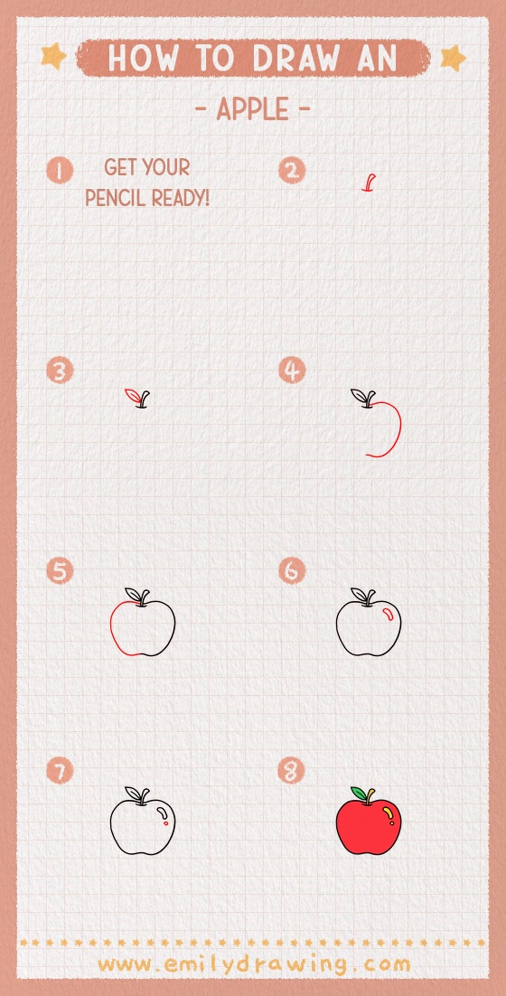 how to draw an apple pinterest pin