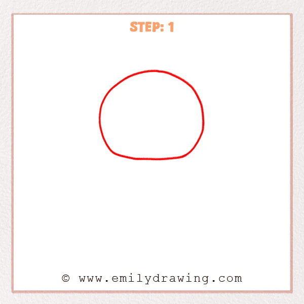 how to draw a baby - Step 1: Rounded baby head outline with a slightly flat bottom, ready for facial features.