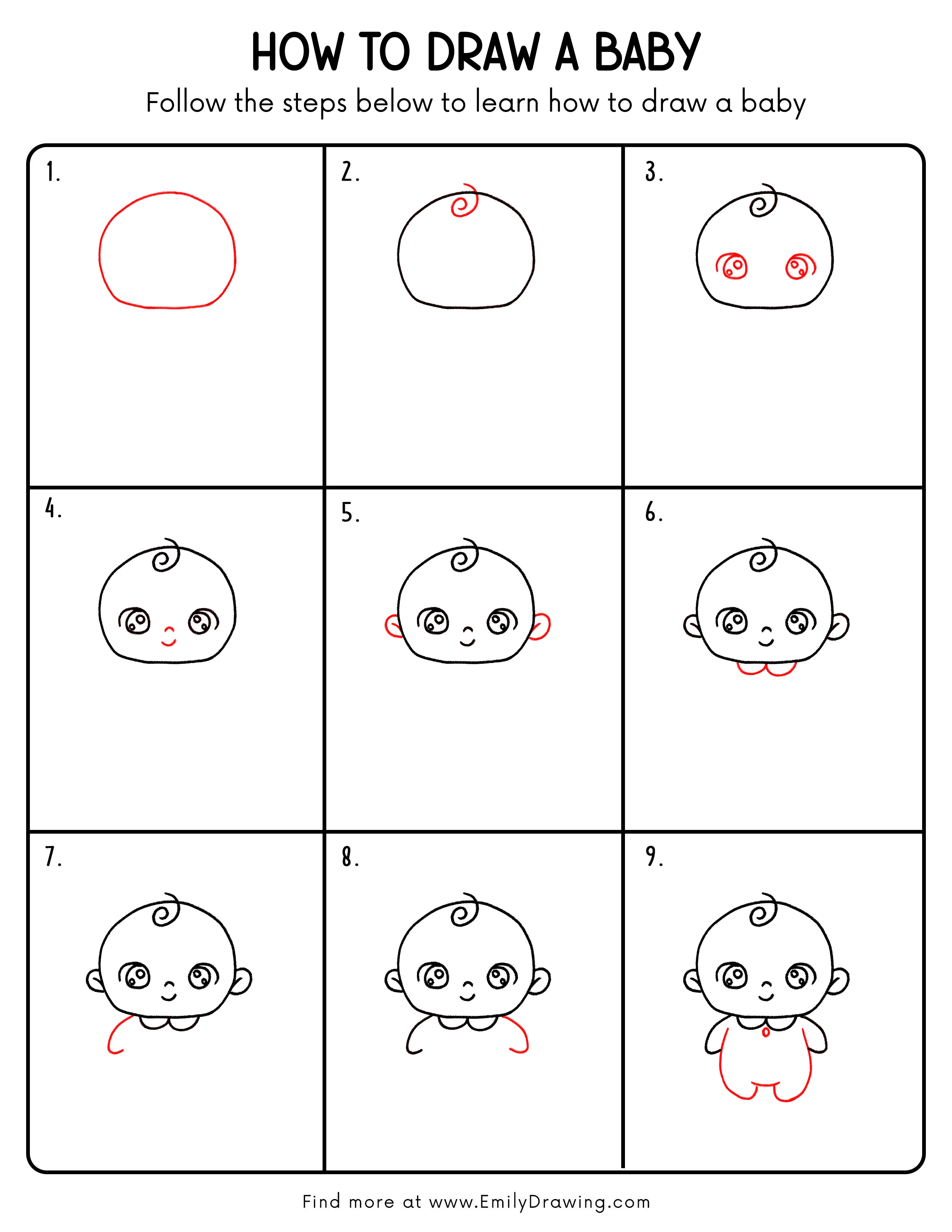 Printable Baby Drawing Guide