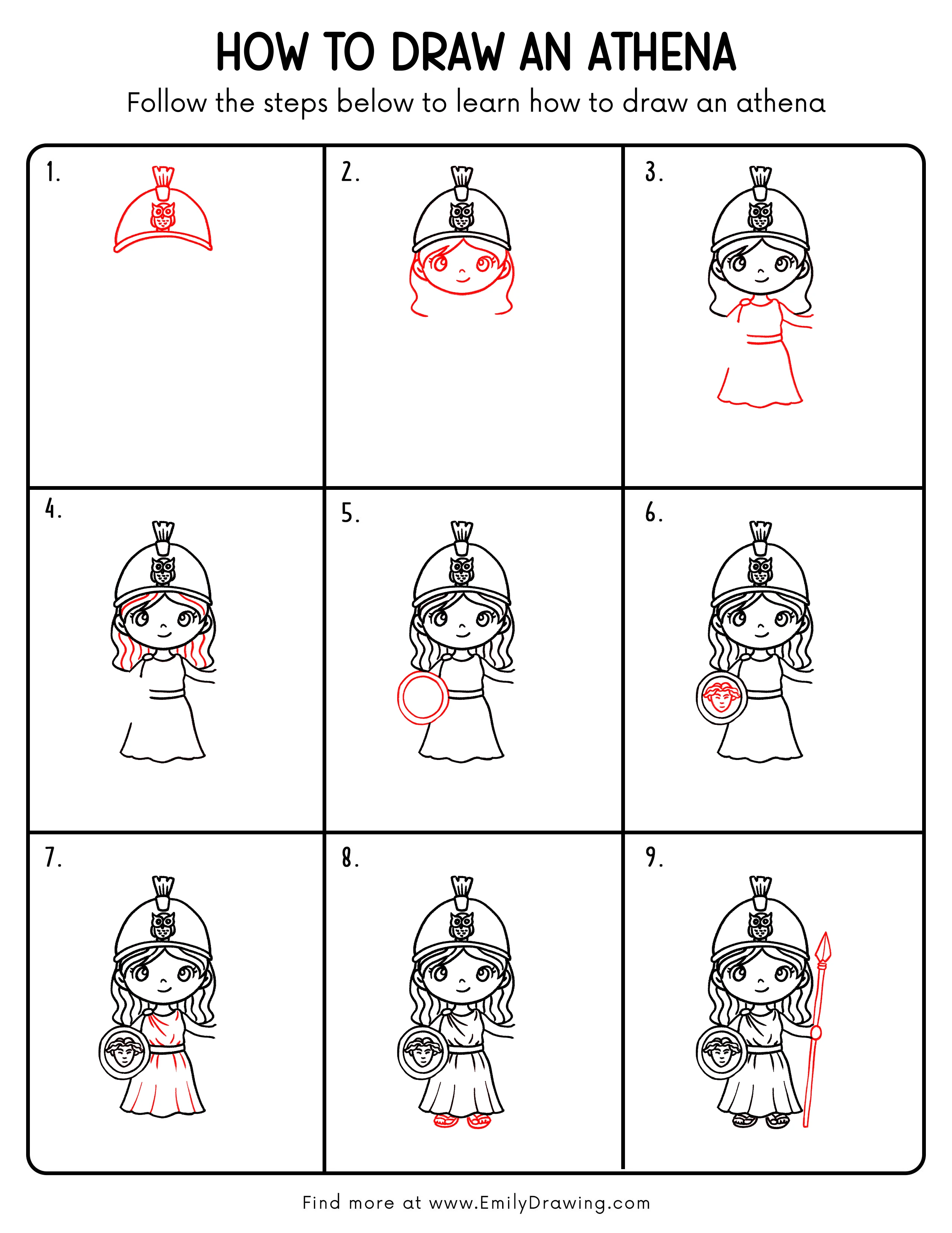 Printable Athena Drawing Guide