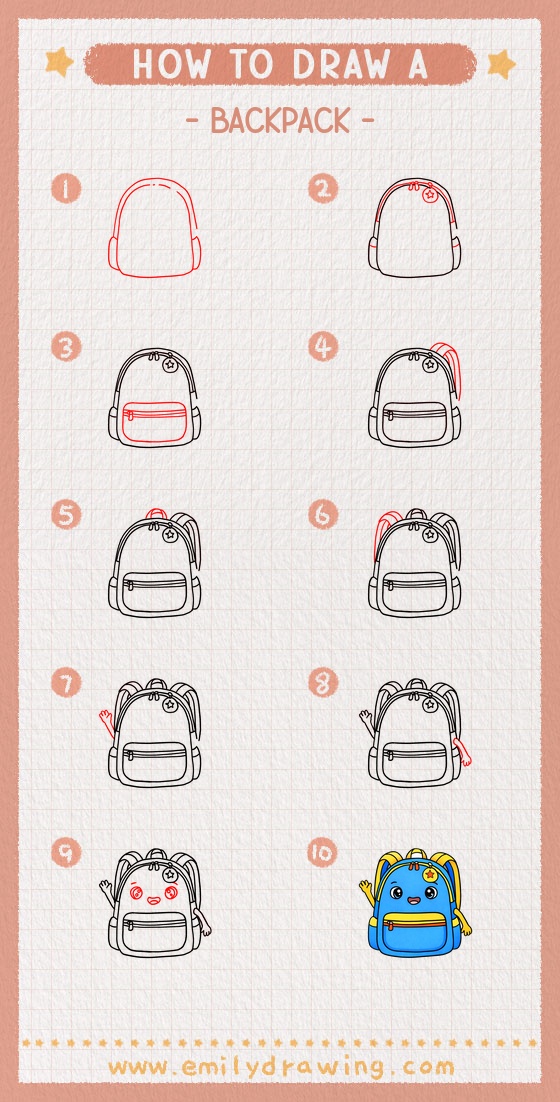 how to draw a backpack pinterest pin