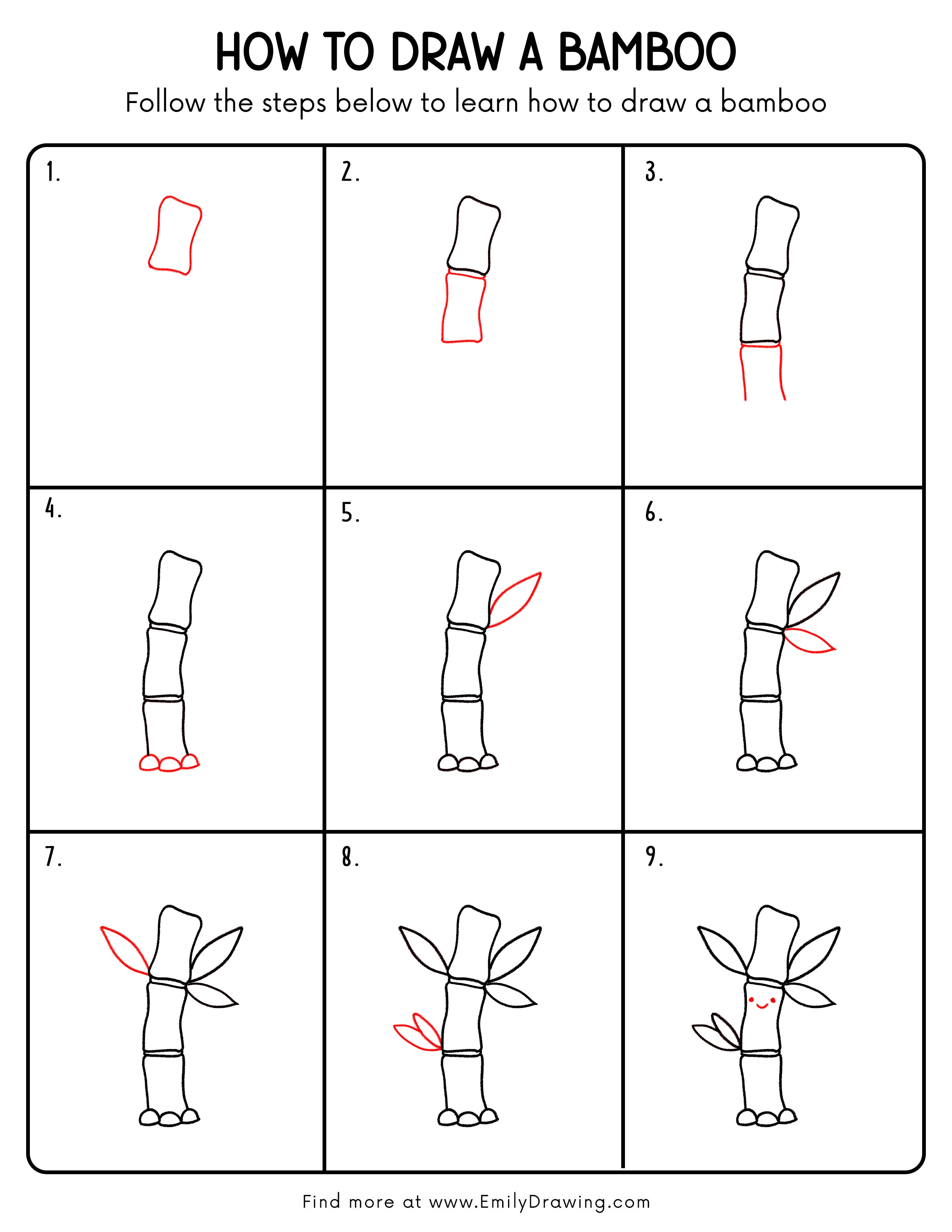 Printable Bamboo Drawing Guide
