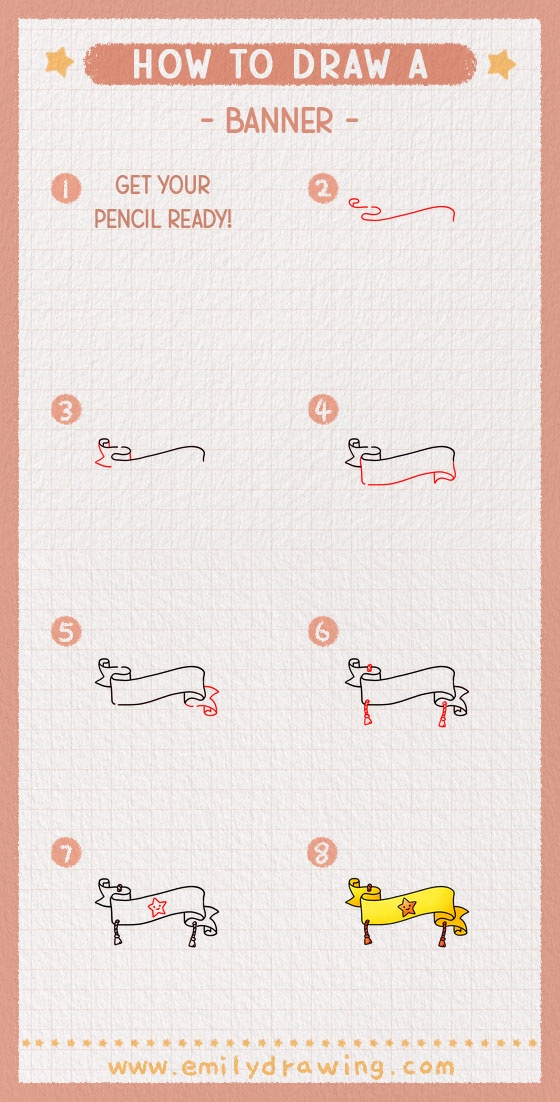 how to draw a banner pinterest pin