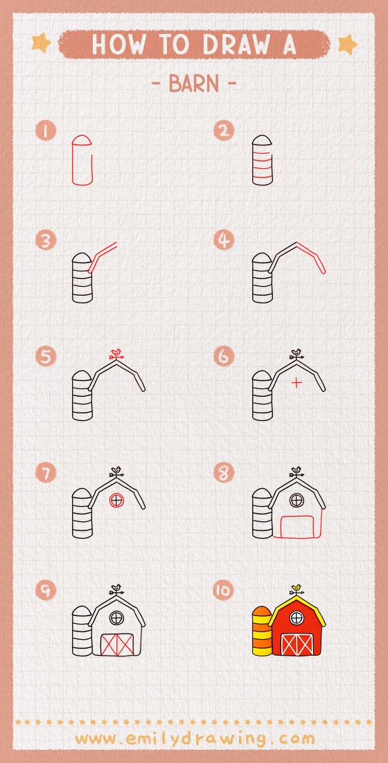how to draw a barn pinterest pin