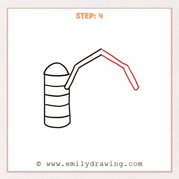 how to draw a barn - Step 4: The barn roof is completed with a centered peak and a rounded right eave.