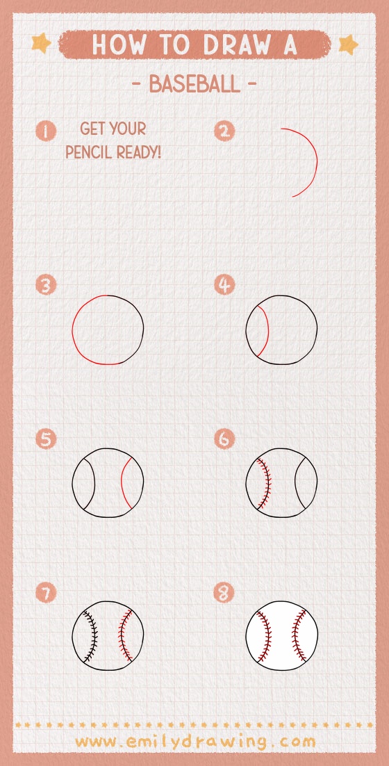 how to draw a baseball pinterest pin