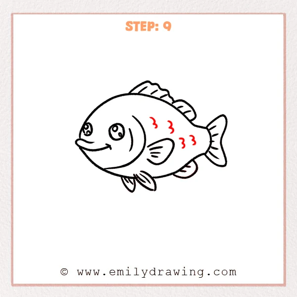 how to draw a bass - Step 9