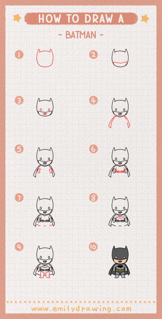 how to draw a batman pinterest pin