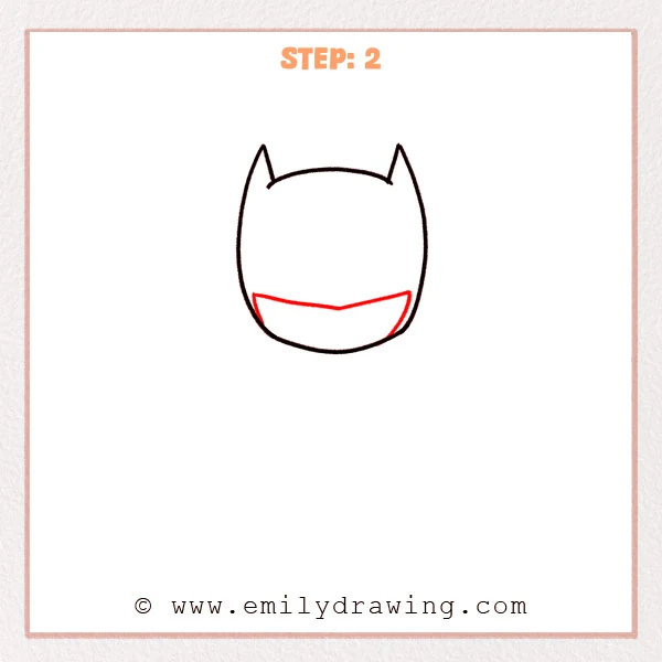 how to draw a batman - Step 2