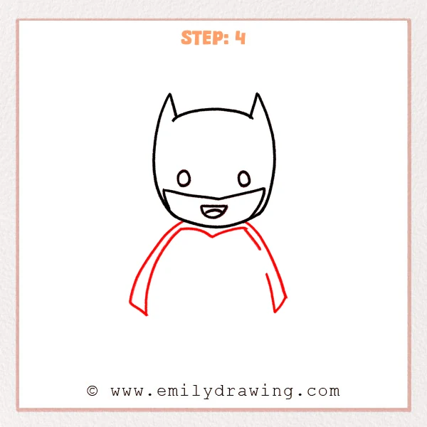 how to draw a batman - Step 4