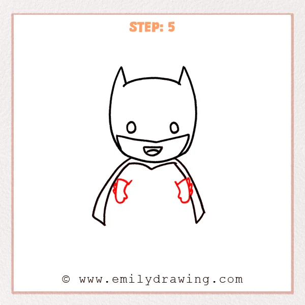 how to draw a batman - Step 5