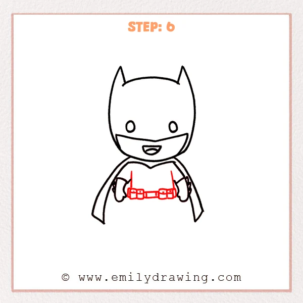 how to draw a batman - Step 6