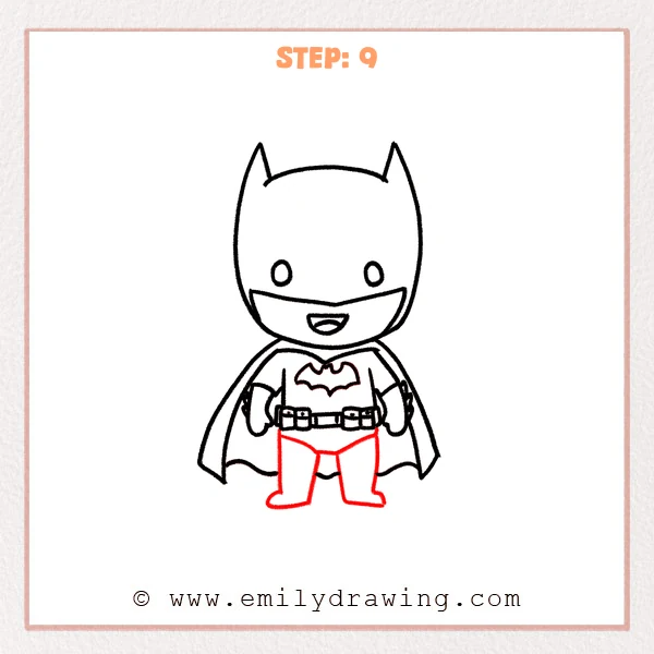 how to draw a batman - Step 9