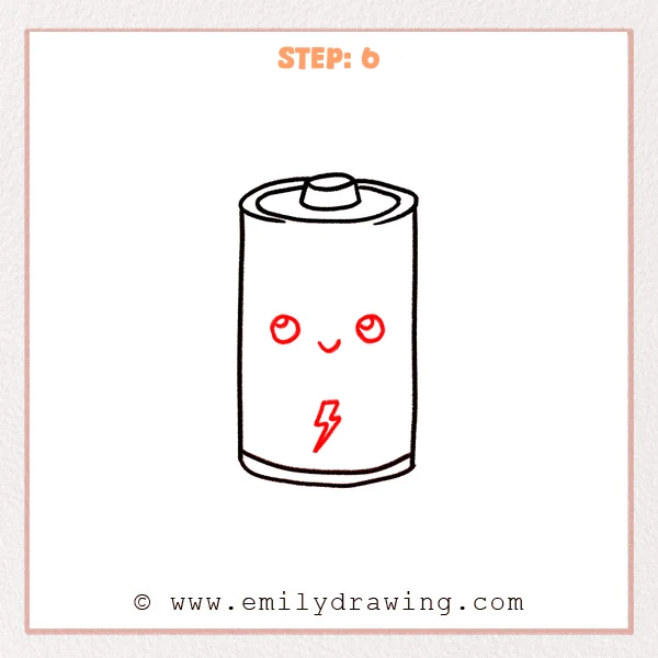 how to draw a battery - Step 6