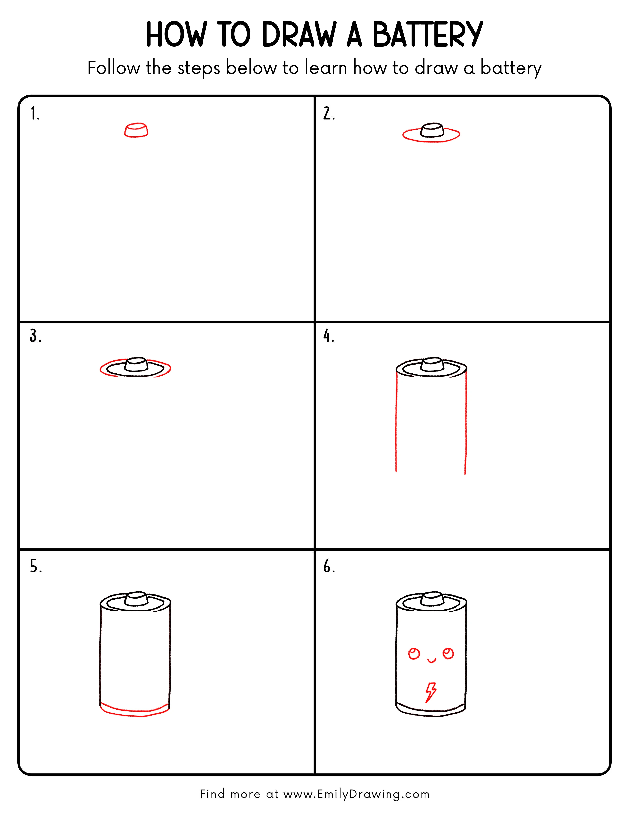 Printable Battery Drawing Guide