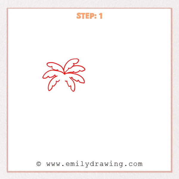 how to draw a beach - Step 1