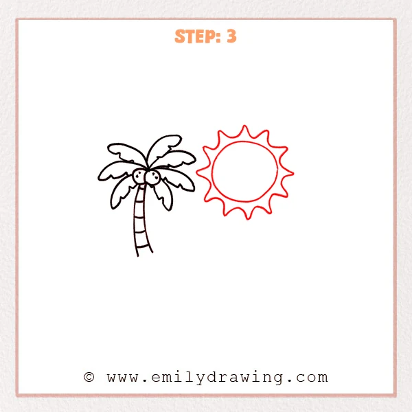 how to draw a beach - Step 3