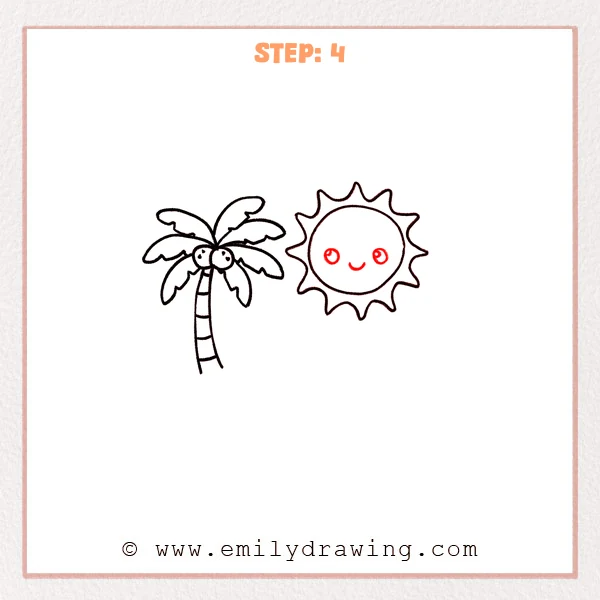 how to draw a beach - Step 4