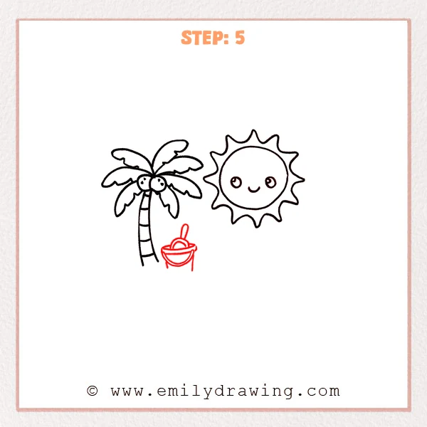 how to draw a beach - Step 5
